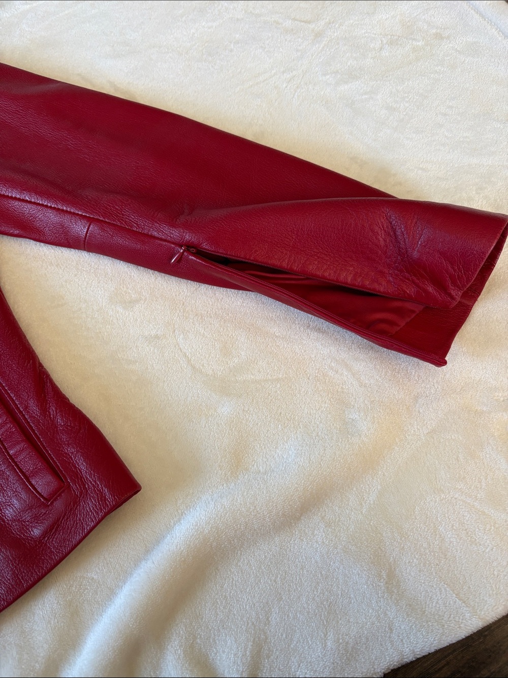 Kenneth Cole Reaction Red LEATHER Jacket Small - Picture 6 of 11